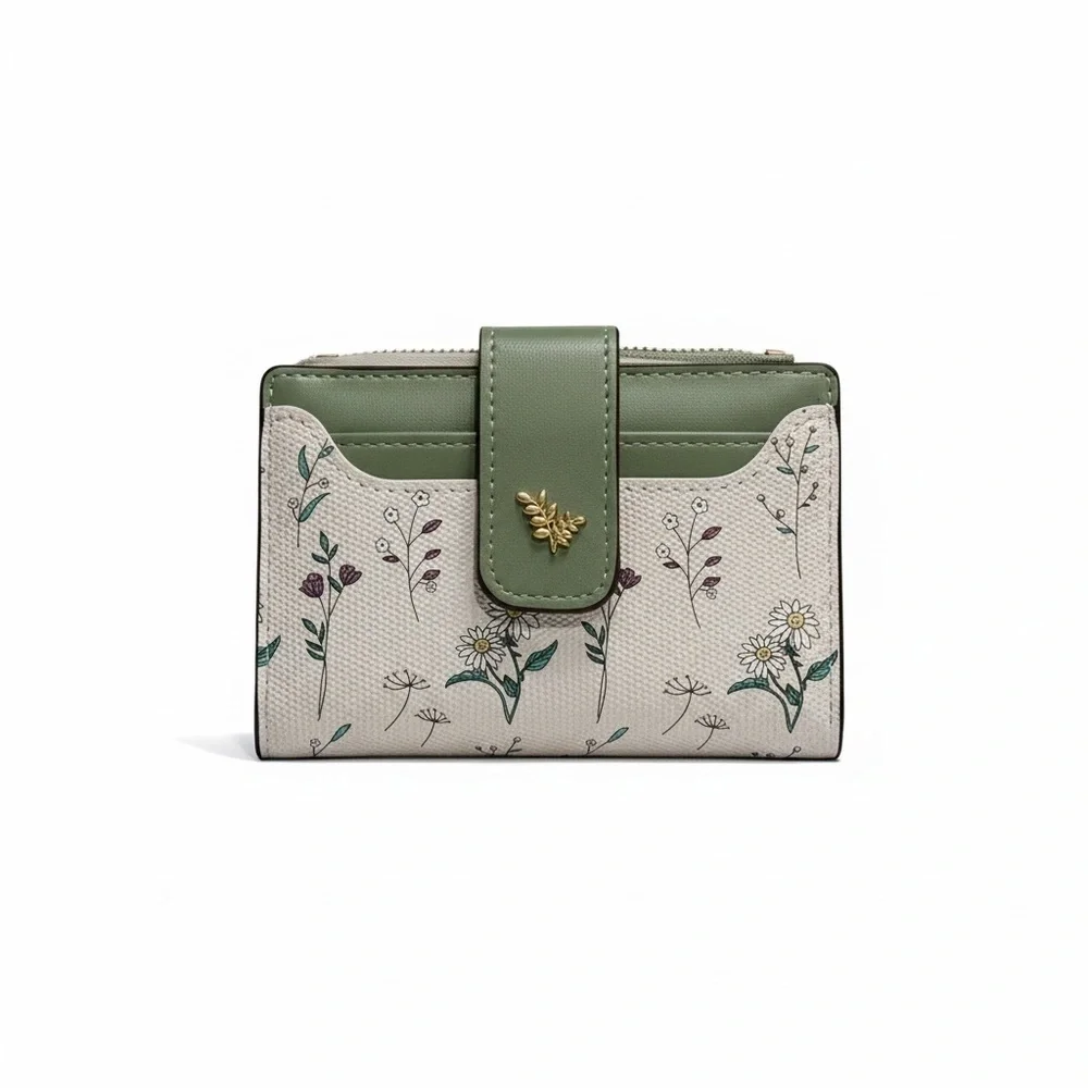 Floral Bifold Wallet for Women RFID Blocking Soft PU Leather New